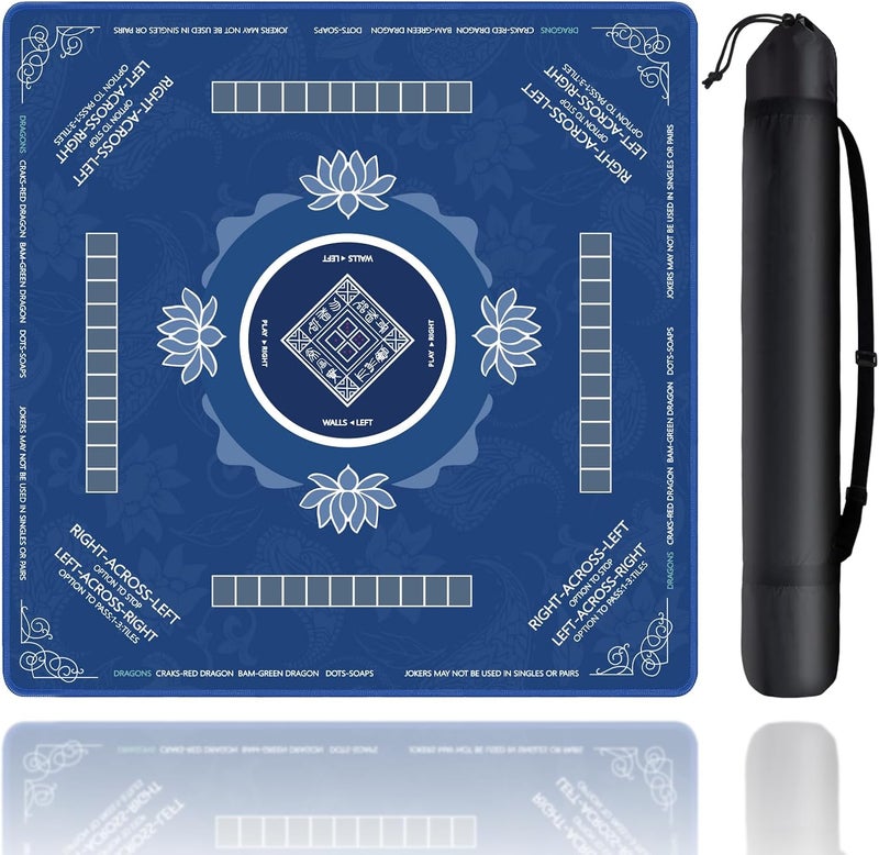 Sweetone Mahjong Mat, Mahjong Mat for Table with Bag, 31.5" x 31.5" Rubber Anti Slip and Noise Reduction Board Gaming Mat for Mah Jongg, Poker, Board Tile Games, Dominoes - Image 1